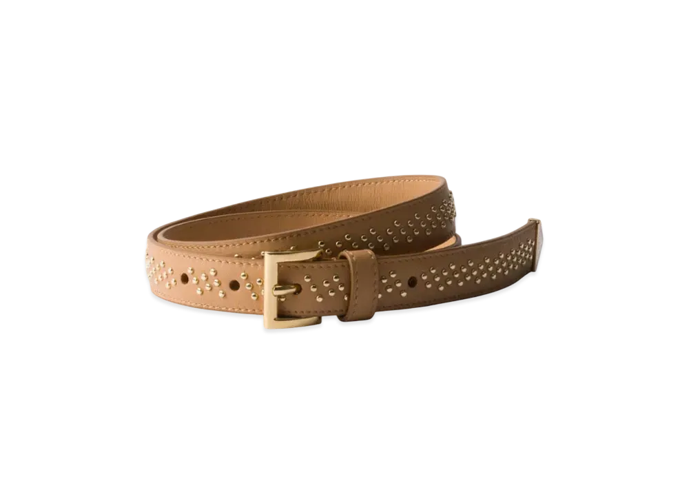 プラダ スタッズ付 レザー ベルト "ナチュラル" 1CC623_2C3H_F0018