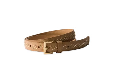 PRADA Leather Belt with Studs "Natural"