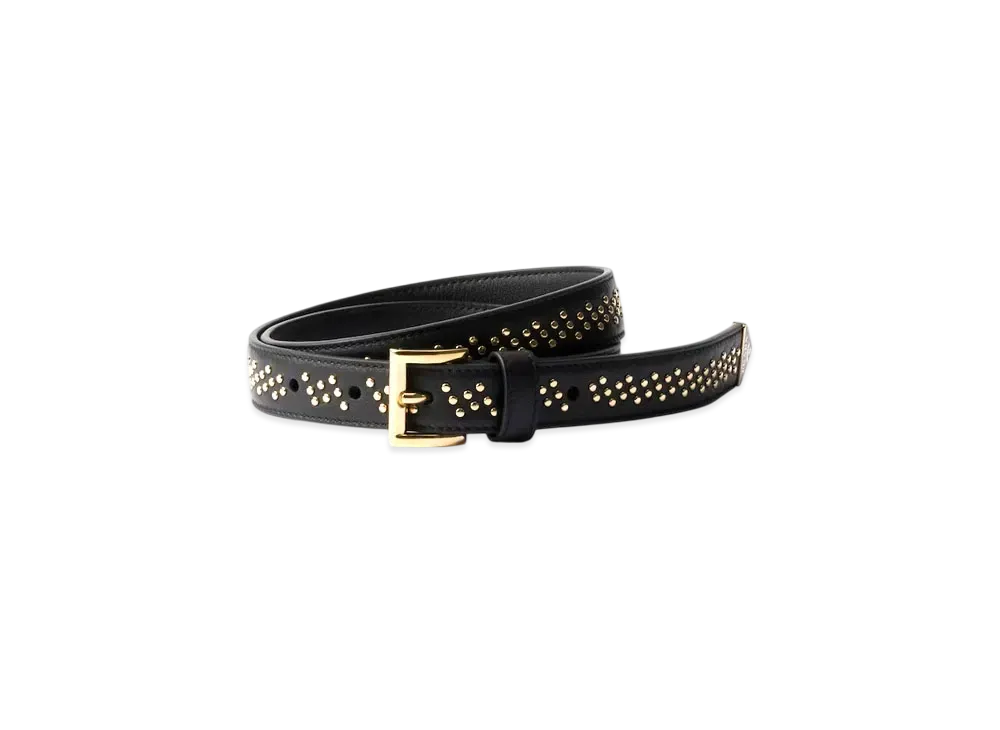 PRADA Leather Belt with Studs "Black"