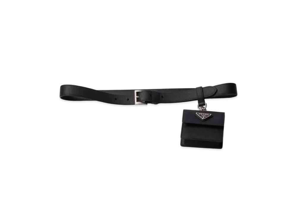 PRADA Saffiano Leather Belt "Black"