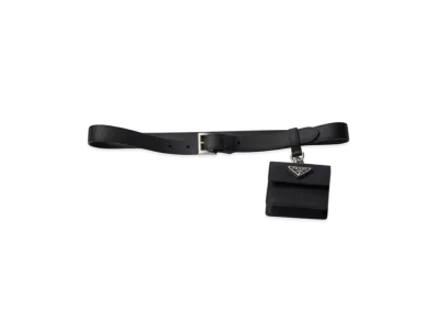 PRADA Saffiano Leather Belt "Black"