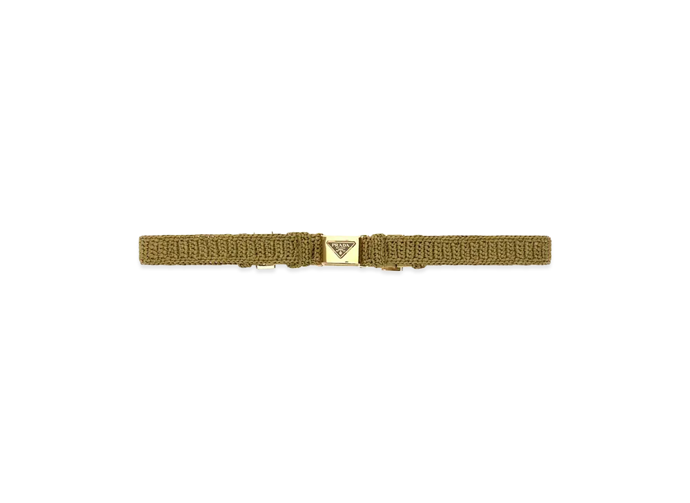 PRADA Women's Raffia Belt "Green"