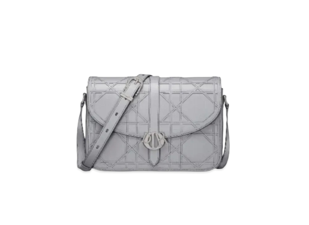 Dior Charm Bag Cannage Cosmo Leather "Gray"