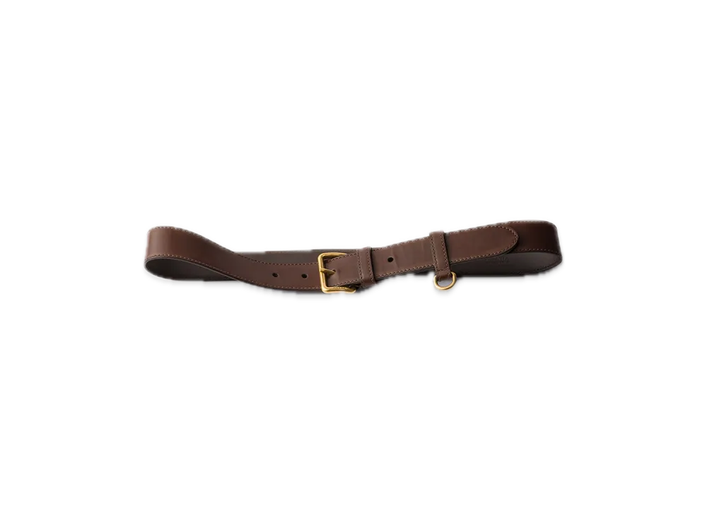 PRADA Antique Leather Belt "Dark Brown"