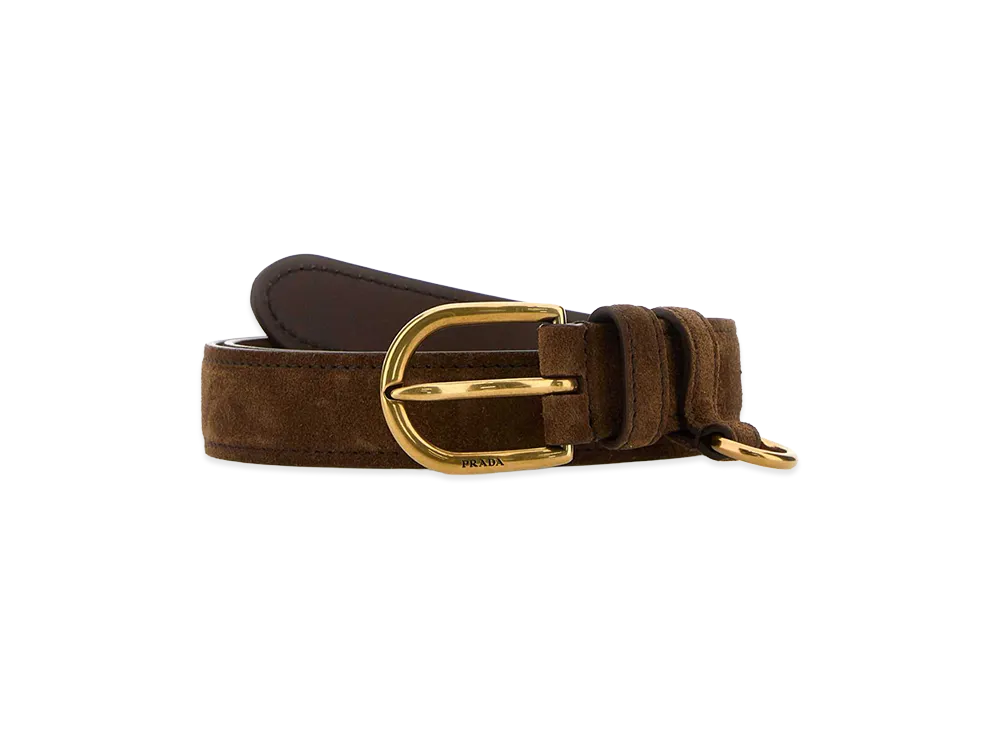 PRADA Women's Suede Belt "Brown"