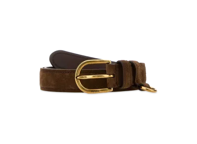PRADA Women's Suede Belt "Brown"