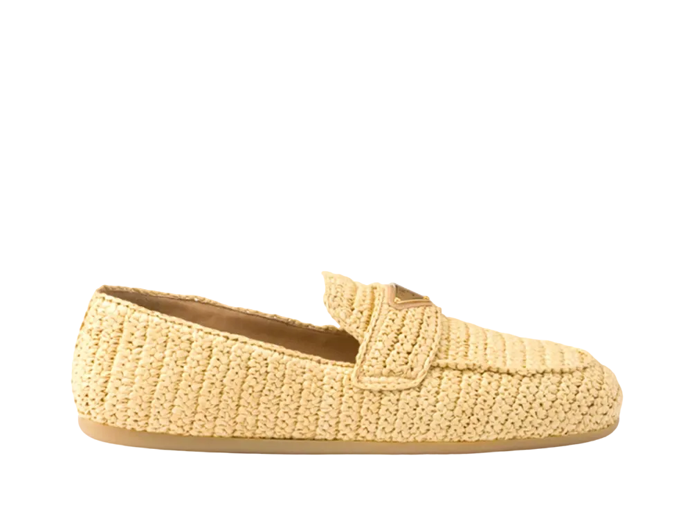 PRADA Women's Crochet Loafers "Natural"