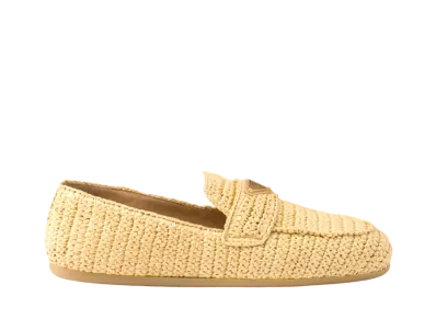 PRADA Women's Crochet Loafers "Natural"