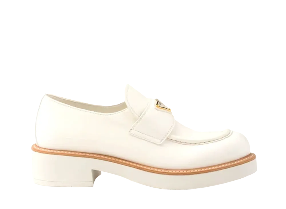 PRADA Women's Leather Loafers "Ivory"