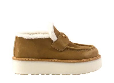 PRADA Women's Suede Loafers "Brown"