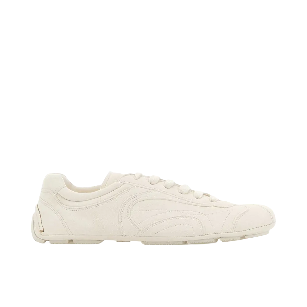 PRADA Women's Suede Montecarlo Sneaker "Ivory"