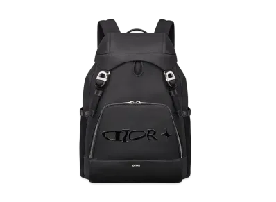 Dior x LEWIS HAMILTON Dior 8 Flap Bagpack Nylon and Leather Effect Technical Fabric "Black"