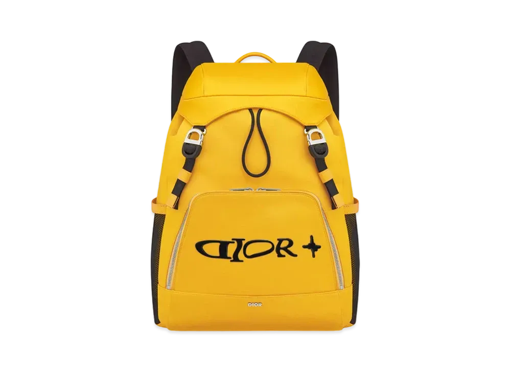 Dior x LEWIS HAMILTON Dior 8 Flap Bagpack Nylon and Leather Effect Technical Fabric "Yellow"