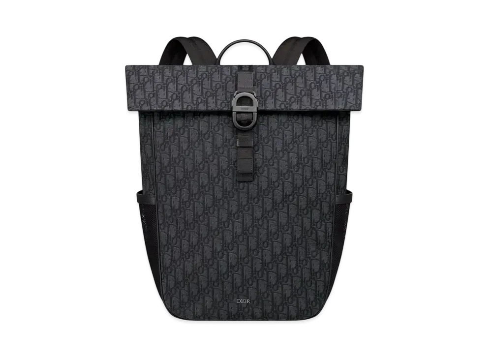 Dior 8 Roll Top Backpack Dior Oblique Jacquard "Black"