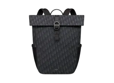 Dior 8 Roll Top Backpack Dior Oblique Jacquard "Black"