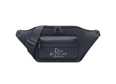 Dior and Hylton Nel Rider 2.0 Belt Bag Grained Calfskin with Print "Navy Blue/White"