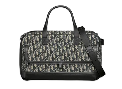 Dior Hit The Road Pet Carrier Bag Dior Oblique Jacquard Smooth Calfskin "Beige/Black"