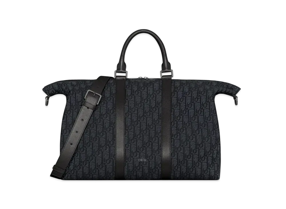 Dior Weekender 40 Dior Oblique Jacquard Grained Calfskin "Black"