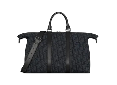 Dior Weekender 40 Dior Oblique Jacquard Grained Calfskin "Black"