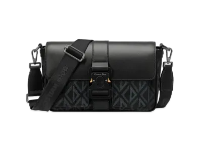 Dior Hit The Road Bag Strap CD Diamond Canvas Smooth Calfskin "Black"