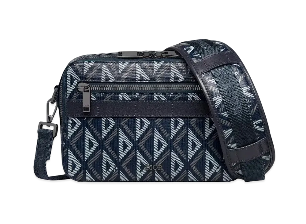 Dior Safari Bag Strap CD Diamond Canvas "Navy Blue"