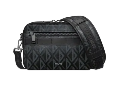 Dior Safari Bag with Strap CD Diamond Canvas "Black"