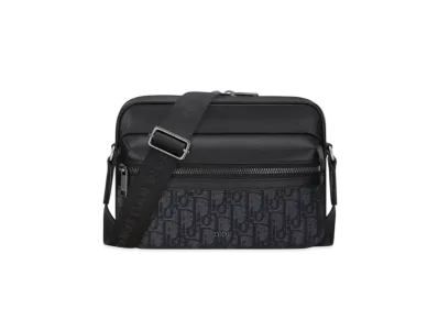 Dior Rider 2.0 Zipped Messenger Bag Dior Oblique Jacquard and Grained Calfskin "Black"