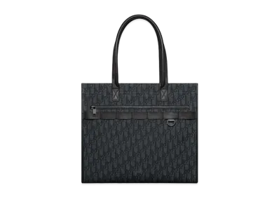 Dior Safari Tote Bag Dior Oblique Jacquard Grained Calfskin "Black"
