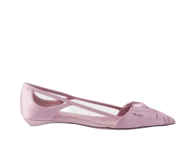 PRADA Women's Satin Cut-Out Ballerinas "Pink"