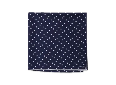 PRADA Printed Silk Twill Scarf 90 x 90 "Navy/White"