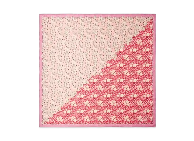 PRADA Printed Silk Twill Scarf 90cm x 90cm "Pink/Red"