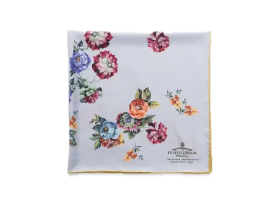 PRADA Printed Silk Twill Scarf 90 x 90 "Steel Gray"