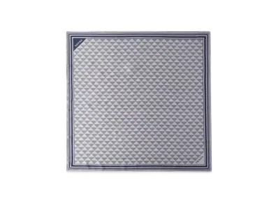 PRADA Printed Silk Scarf "Navy/Off White"