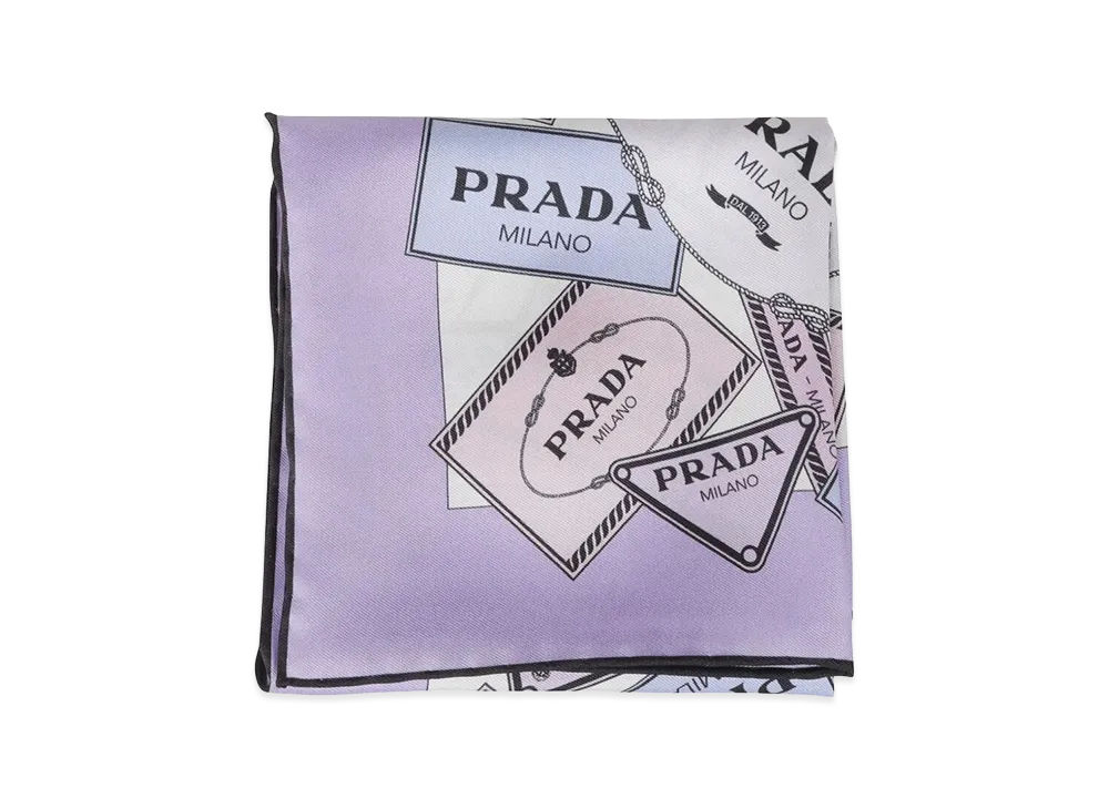 PRADA Women's Printed Silk Twill Scarf "Glicine"