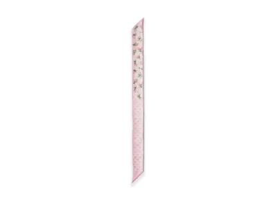 PRADA Printed Silk Twill Skinny Scarf "Pink"