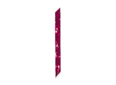 PRADA Printed Silk Shantung Skinny Scarf "Purple/White"