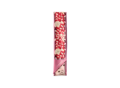 PRADA Printed Silk Twill Skinny Scarf "Pink/Red"