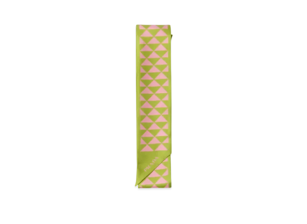 PRADA Printed Silk Twill Scarf "Light Green/Pink"