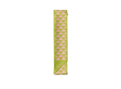 PRADA Printed Silk Twill Scarf "Light Green/Pink"