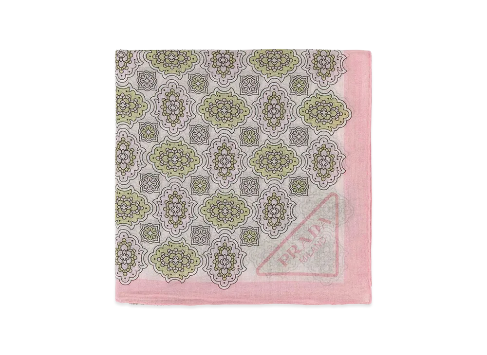 PRADA Women's Printed Cotton Foulard "Pink"