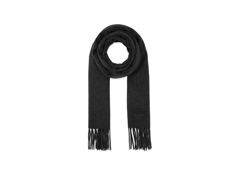 PRADA Women's Cashmere Scarf "Charcoal Gray"