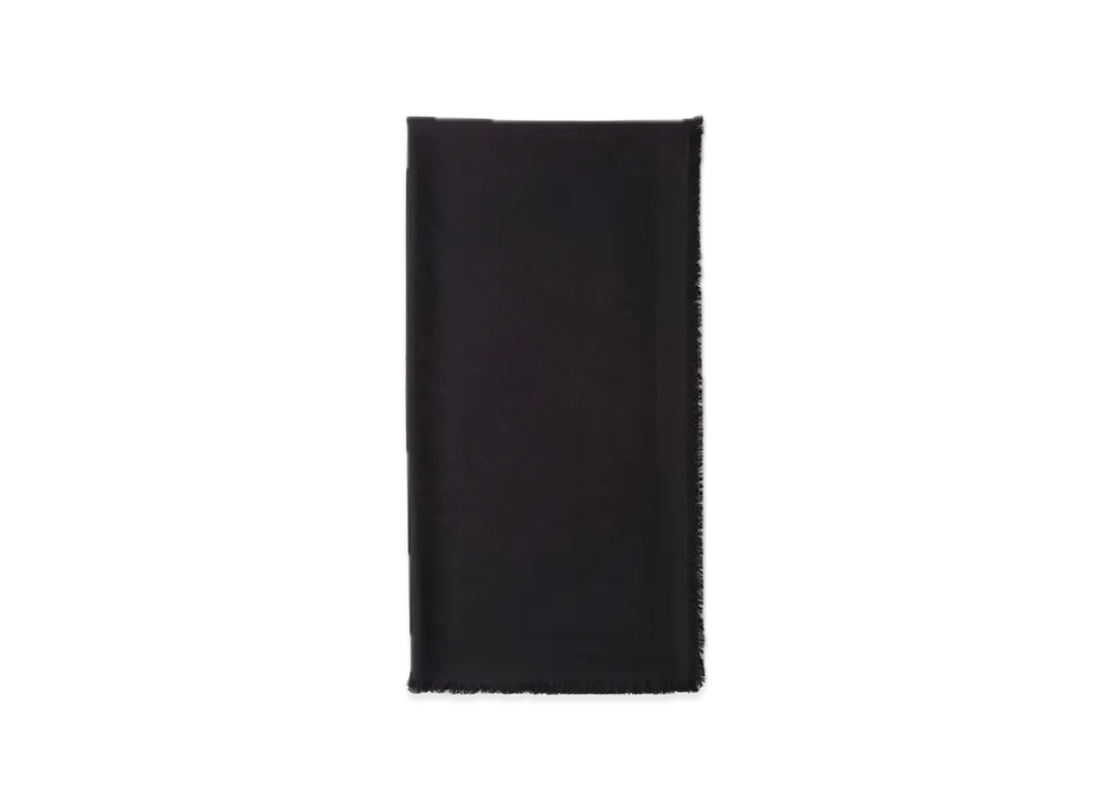 PRADA Symbole Silk x Wool Jacquard Shawl "Black"