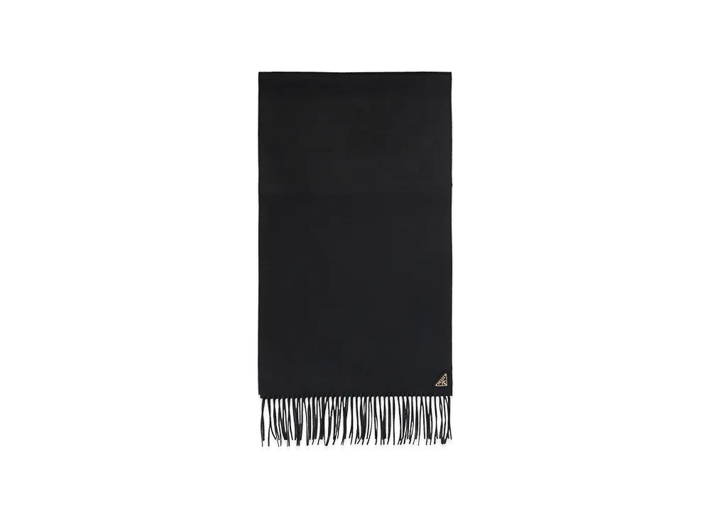 PRADA Women's Silk And Cashmere Scarf "Black"