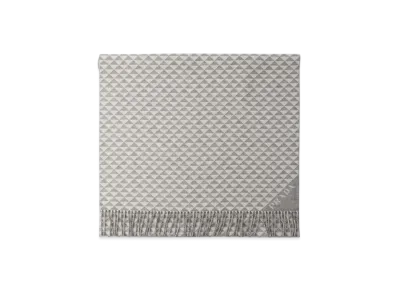 PRADA Symbole Double Wool and Cashmere Stole "Gray/White"