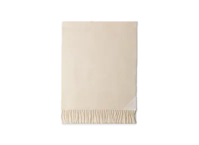 PRADA Jacquard Evening Silk x Cashmere x Lure x Scarf "Gold/White"