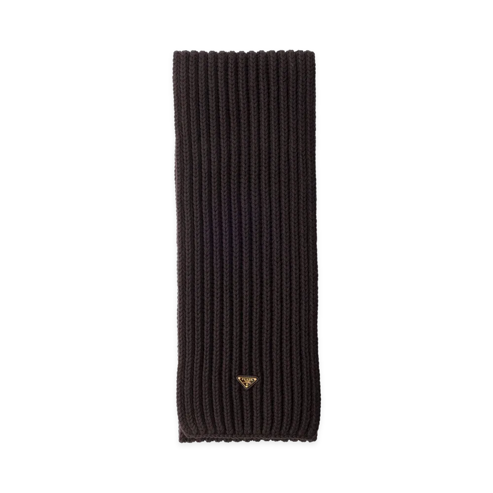 PRADA Women's Wool Scarf "Dark Brown"