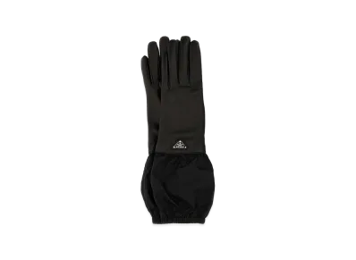PRADA Women's Logo Nylon Leather Gloves "Black"