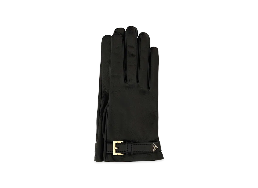 PRADA Women's Nappa Leather Gloves "Black"