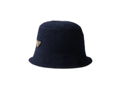 PRADA Crochet Bucket Hat "Navy"