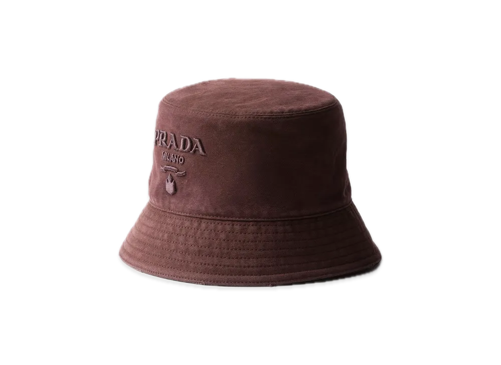 PRADA Canvas Bucket Hat "Bordeaux"